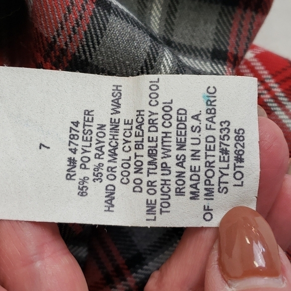 Y2K Plaid Pleated Mini Skirt with Belt 7 Red and Grey EUC Twee USA By Lavender - Picture 10 of 12